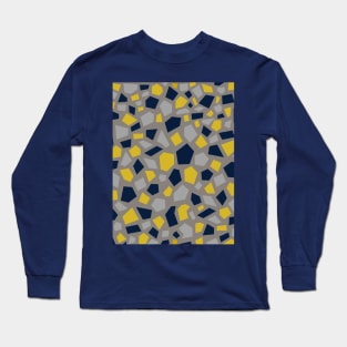 Grey, Mustard Yellow and Navy Blue Mosaic Long Sleeve T-Shirt